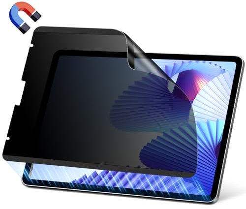 PYS Magnetische Blickschutzfolie für iPad Pro12,9 Zoll 2022/2021/2020/2018 (6./5./4./3. Generation) Abnehmbare Sichtschutzfolie Anti Glare Blaulicht Schutzfolie