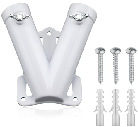 XIHIRCD Soporte Mástil Bandera Doble, Forma de V Robusto Aleación de Aluminio Soporte para Bandera de Pared a Prueba de Viento Soporte de Asta de Bandera para Exteriores Festivo Nacional
