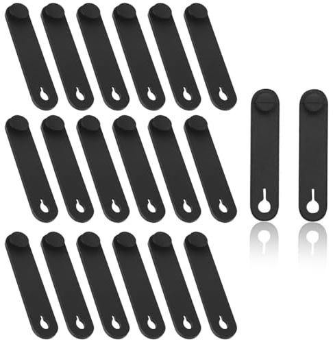 KSJEHW 30 Pezzi Fascette per Cable Organisateur per Cavi Fascette per Cavi in Gomma Supporto In Gomma Nera Fascette Universali per Moto Auto Prodotto Meccanico Cavo Caricabatterie Domestico
