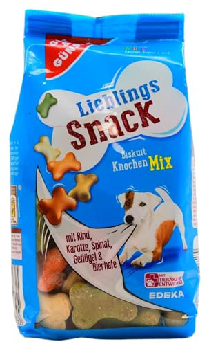 Gut & Günstig Lieblings Snack Hundekuchen Biskuit Knochen Mix, 6er Pack (6 x 400g)