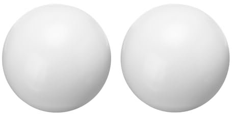 QUARKZMAN 2 Pièces Boule de Décoration de Jardin Réfléchissante en Acier Inoxydable sans Soudure, Boule Creuse de 2,5 Pouces (63mm), Boule de Jardin Miroir Lisse, Blanc Lumineux