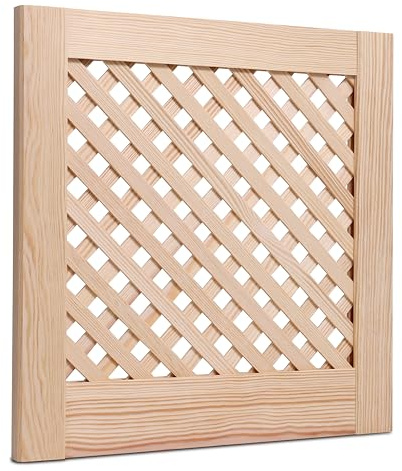 Natural Plain Front Lattice Pine Wooden Louvre Cabinet Cupboard Wardrobe Doors (690mm (27,2'') x 594mm (23,4''))