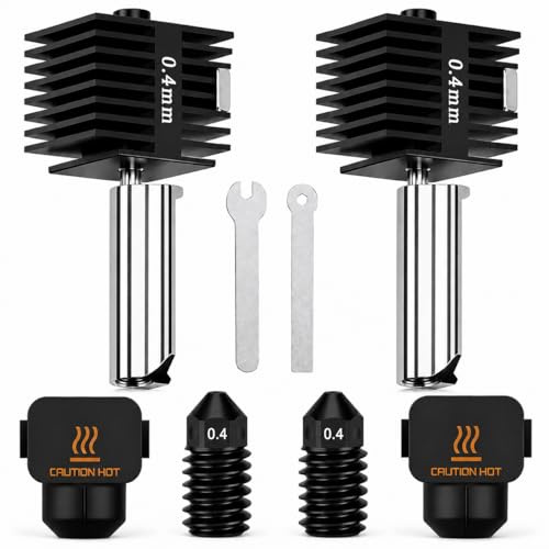 HIKUDIY Kit de tête d'impression 2 pièces 0,4 mm pour imprimante 3D Bambu Lab A1/A1 Mini, tête d'impression de remplacement pour imprimante 3D Bambu Lab A1/A1 Mini