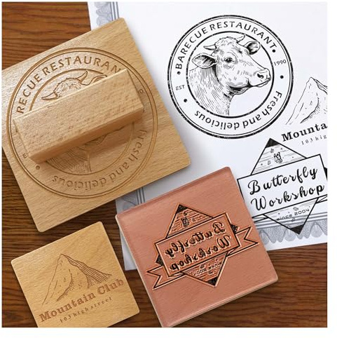 Custom Logo Stamp - Personalized Rubber Stamp - Multiple Size Options Available - Upload Your Logo (3x3)