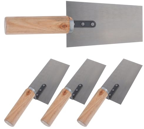 Yardenfun 4 Pezzi Cazzuole in Acciaio Inox per Intonaco e Stuccatura Spatole Professionali per Livellare Modellare e Rifinire Cemento Piastrelle e Materiali per Muratura Strumenti Versatili