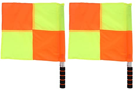 KIMISS Soccer Referee Flags - 2PCS Referee Linesman Flag with Storage Bag for Sports Match Football Flag