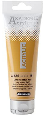 Schmincke - AKADEMIE Acryl color, Umbra natur hell in 120 ml-Tube, 23656012, feine Künstler-Acrylfarbe, brillant, hoch lichtecht und kadmiumfrei, für Acrylmalerei, Mixed Media