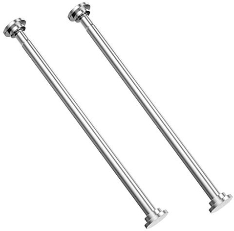 GQC 2er Edelstahl Teleskopstange 65 cm-100 cm ausziehbar, Duschvorhangstange ohne Bohren Klemmstange durch Drehen verstellbar, sicherer Halt für Dusche,Gardinenstange und Kleiderschrank
