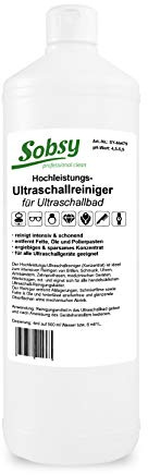 Sobsy Ultraschallreiniger 1l – Premium Reinigungsmittel für Schmuck, Uhren, Brillen, Zahnprothesen I Effektiver Silberschmuck-, Brillen- & Laborreiniger I Beseitigt auch hartnäckige Rückstände