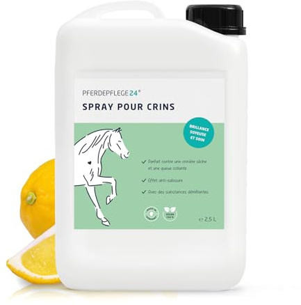 PFERDEPFLEGE24 Spray de crins pour Chevaux 2,5l - Brillance éclatante, facilité de démêlage & Pelage sain - 3 Tailles Disponibles de Spray pour crinière et Queue des Chevaux
