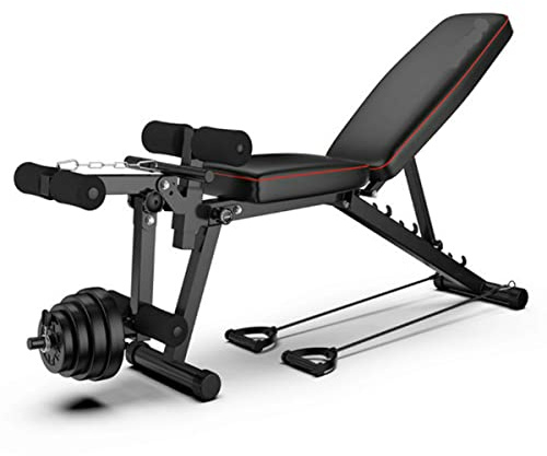 ilbcavne Panca Multifunzione, Panca per Pesi Regolabile, Sollevamento Pesi, Allenamento Gambe e Panca per Allenamento, Nero(132 * 113 * 46cm)