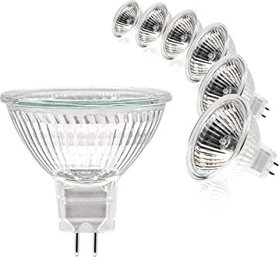 Simusi MR16 Halogen Light Bulbs, (6 Pack) 12V 50W Spotlight Bulb Dimmable for Ceiling Light, 2 Pin Halogen Spotlight Bulbs 2700K Warm White