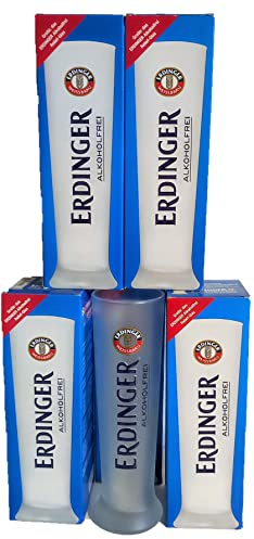 Erdinger Relief - Bicchiere da birra bianca, satinato, senza alcool, 5 x 0,5 litri, 5 x 0,5 litri