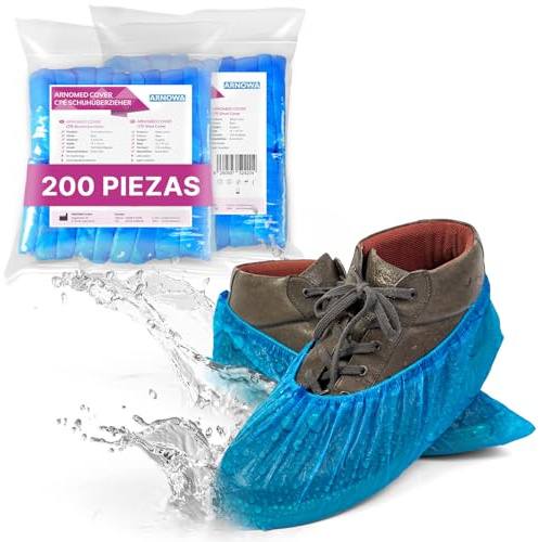 ARNOMED Surchaussures jetables, Couvre-chaussures bleus CPE 2000 pièces (20 sachets), Sur chaussure jetable imperméable, Chausson jetable sans latex pour chaussures, Couvre chaussure pour le chantier