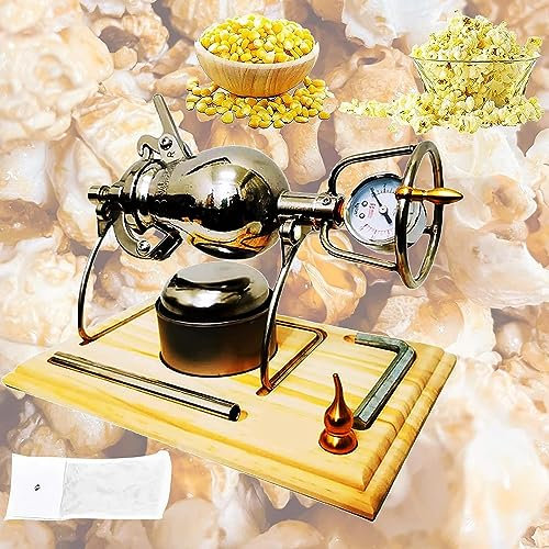 260ml Hochdruck-Popcornmaschine Mini-Edelstahl Professionelle Popcorn-Bräter,Edelstahl, Popcorn-Popper, Geschenke Für Weihnachten, Halloween, Zuhause, Party