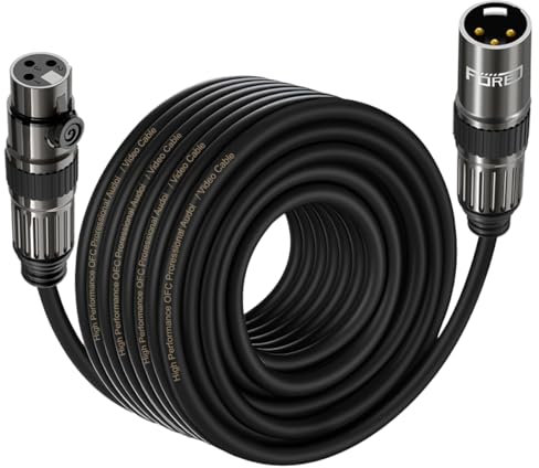 FORE Mikrofonkabel XLR Stecker auf XLR Busche Kabel 10.5m 1-Stück