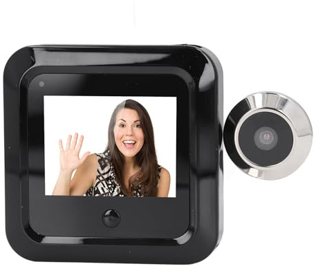 Digital Door Viewer, 2.4in Screen Monitor 0.3MP Camera 120 Degree Wide Angle Front Door Peephole Camera, Home Visual Doorbell Digital Peephole Viewer for Home Security System