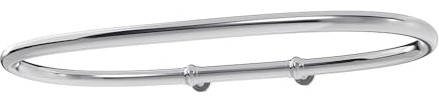 SATOH Oval Shower Curtain Rod for Bathroom Wall Mounted Heavy Duty Alloy Steel Shower Curtain Rail for Clawfoot Tub Chrome Curtain Rod with Adjustable Wall Support - 43x25 Inch(Free Curtain Hooks)