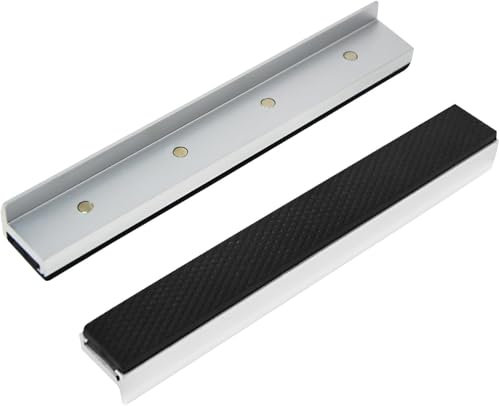 2PCS Vise Jaw Pads 8 Inch Universal Soft Magnetic Vice Jaw Pads, Aluminum Multipurpose Jaw Protector, Silver Jaw Covers for DIY Making, Any Metal Vice Woodworking, Plumbing