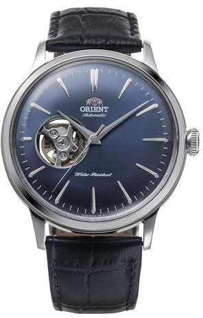 Orient Classic Bambino small Seconds Automatik Armbanduhr für Herren in der Farbe Blau mit Armband aus Leder, Wasserdichtigkeit: 3 bar, Gehäusedurchmesser: 41 mm, RA-AG0005L30B