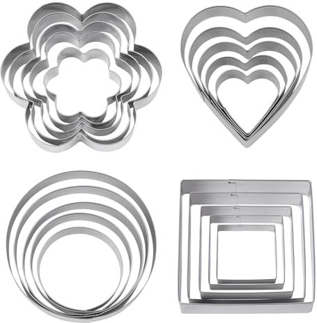 AiQInu Lot de 20 Emporte Piece, Emporte-pièces Inoxydable Biscuit pour Biscuits, Gâteaux, Cookies, bonbons