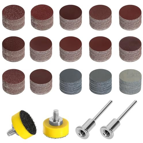 300 Pieces Sanding Discs Sanding Pads Drill Sanding Attachment Sanding Discs for Orbital Sander Pads Wet Dry Sandpaper for Wood Metal Mirror Jewelry Polishing (Grit 80-5000)