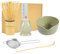 5 Pcs Matcha Whisk Set Japanese Matcha Tea Set, Matcha Making Starter Kit with Matcha Whisk Holder Matcha Bowl Scoop and Strainer, Reusable Matcha Making Kit 500ml Ceramic Bowl(Matcha Green)