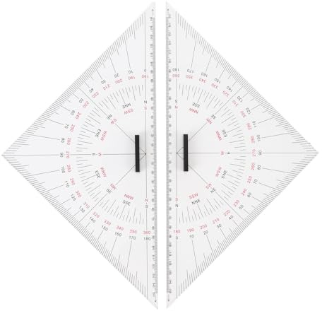 2st kartritningstriangellinjal, 11,81 tum Kompass Kurs Triangelpositionering Triangel Båtarkitekt Arkitektoniskt brevpapper Navigation Plotting Kit för utbildningsändamål Maritim