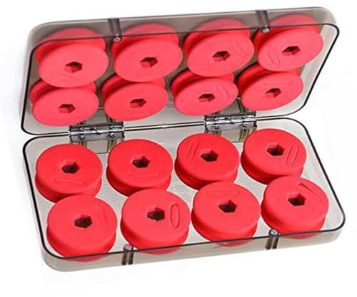 DDKCHQLT 16pcs Fishing Line Spool Organiser with Storage Box – EVA Foam Line Holders with Strong Magnets, Portable Tackle Line Storage Case for Sea & Freshwater Anglers