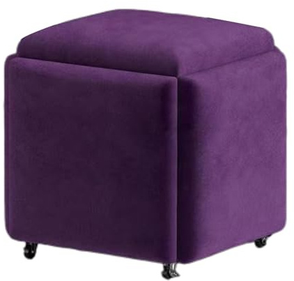 Generico Cubo di seduta impilabile 5 in 1, sedia a cubo con poggiapiedi impilabile, sgabello trasformabile, seduta for piccoli spazi, sala da pranzo, camera da letto(Color 4,45x45cm)