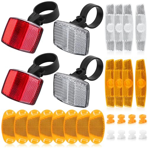 YIYICO BSTDAYEVER Catadioptre Velo Réflecteurs de Vélo Avant et Arrière Réflecteur Rayons de Vélos 20Pcs Yeux de Chat pour Vélos Catadioptres Velo Roue pour VTT Route E-Bike Sécurité Nocturne