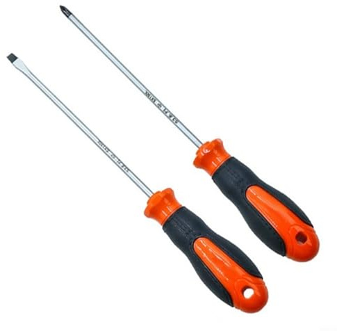 Tidgel 15 cm gummihandtag skruvmejsel med magnetisk spets, för svåra att nå jobb, handverktyg, elverktyg tillbehör (korsskruvmejsel)