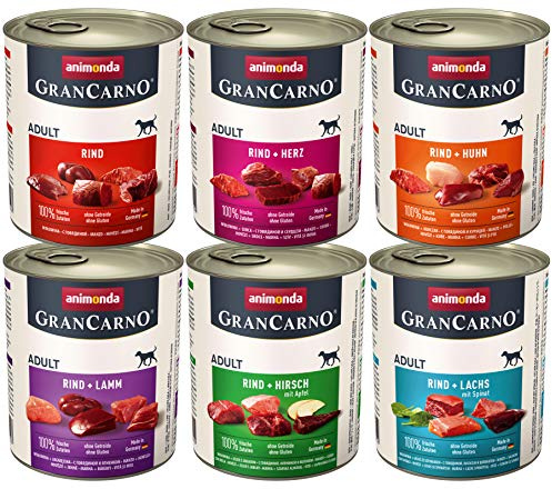 animonda Gran Carno adult Hundefutter, Nassfutter für erwachsene Hunde, Herzhafte Variation, 6 x 800 g