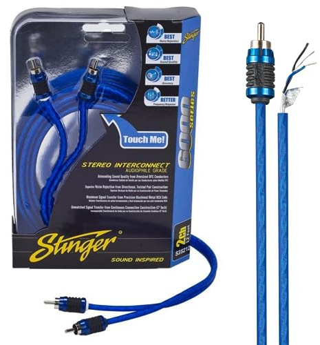 STINGER 2-Channel 3 FT 6000 Series Audiophile Grade RCA Interconnect Cable, Subwoofer Cable (2-Channel, 3 feet)