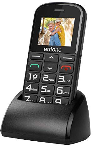 ARTFONE CS182 Telefono Anziani Tasti Grandi | Base ricarica | Funzione SOS