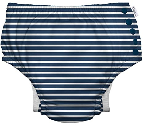 green sprouts - Eco snap Swim Diaper with Gussets - Navy Stripe - 24mo (18-24m)