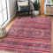 NETLINE HOME Alfombra lavable a máquina para cocina, dormitorio, comedor y sala de estar, apta para mascotas para niños, alfombra de diseño oriental, pelo bajo, antideslizante (rojo, 80 x 150 cm)