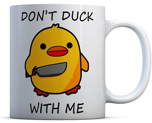 EasyInkPress - Don't Duck with Me - Fun Novelty Ceramic Coffee Mug, Comical Work Office Gift, Humour Duck Cup
