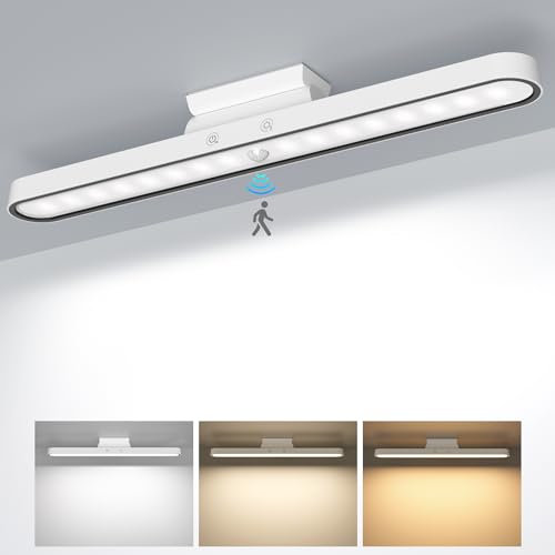 Luce LED Sottopensile Luce Armadio LED con Sensore di Movimento 2500mAh USB Ricaricabile Lampada da Scrivania Senza Fili Magnetica Controllo Touch Dimmerabile Luce Notturna per Sottopensile Scrivania