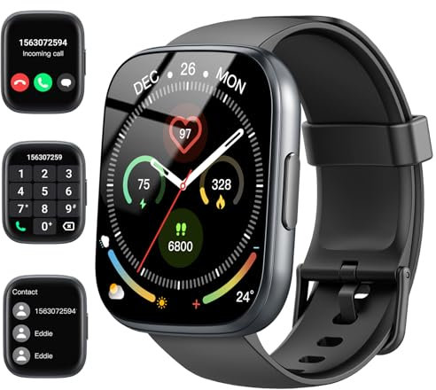 Smartwatch Herren Damen, 1,95HD Touch Fitnessuhr mit Telefonfunktion, Smart Watch Fitness Tracker mit Pulsmesser Schlafmonitor Schrittzähler, 110+Sportmodi, IP68 Wasserdicht Sportuhr für iOS Android