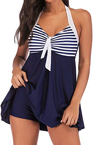 Costumi da Bagno Tankini da Donna Contenitivo Estate Tankini Due Pezzi Vita Alta Beachwear Curvy Costumi Mare Spiaggia Taglie Forti Top E Pantaloncini Nuoto Elegante Costume da Bagno Donna