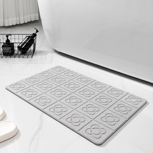 Pure 4Home Tappeto Bagno Diatomite Antiscivolo 60 x 39 cm | Tappetino Doccia Super Assorbente Asciugatura Rapida | Pietra Naturale Antimuffa | Diatomite Stone Bath Mat (Panots Diatomita)