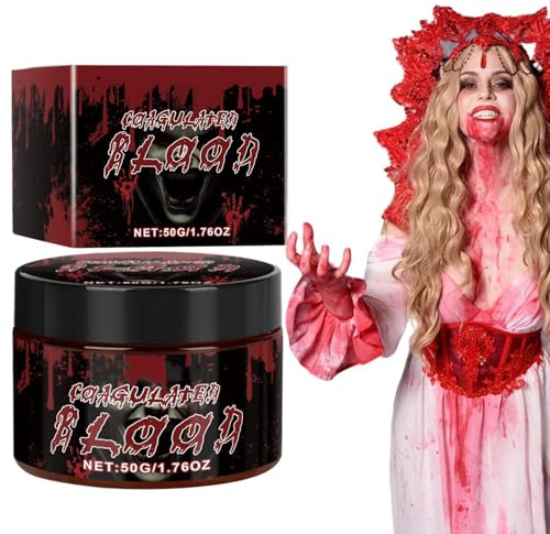Halloween Fake Blood - Etapa Realista Bliood | Efectos Especiales Lavables | Maquillaje De Vampiros Adecuado para Fiestas De Terror, Cosplay, Actuaciones Teatrales Y Creando Aterradores, Gory Mira De