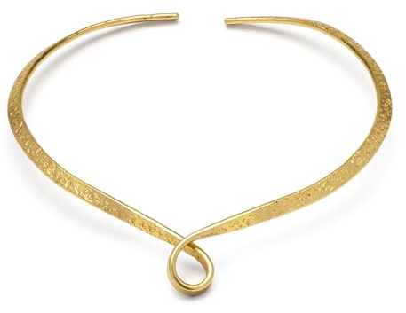 VLNET® | Collana Vestopazzo girocollo rigido twist | ottone riciclato | regolabile | modello aperto | Lavorazione artigianale