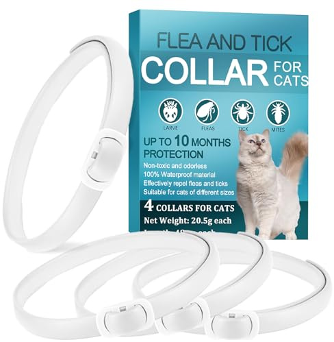 Collier Anti-puces pour Chat, Sûr Et Efficace Collier Anti Tique Chat, Fabriqué avec des Huiles Essentielles Naturelles, Adapté Aux Petits, Moyens Et Grands Chats, Efficace Pendant 10 Mois(48cm)