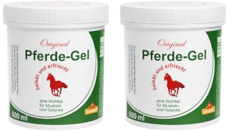 Bálsamo de Caballo 500 ml | Gel Refrescante con Mentol y Alcanfor | Gel Corporal para Masaje | Sensación de Frescor Intenso para Piernas, Espalda (2 Unds)