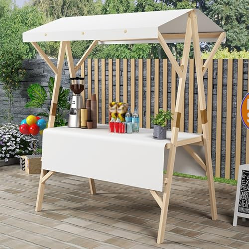 forestalk Carrito portátil con toldo, carrito de proveedores al aire libre, soporte plegable para exhibición de alimentos para eventos al aire libre y mercados