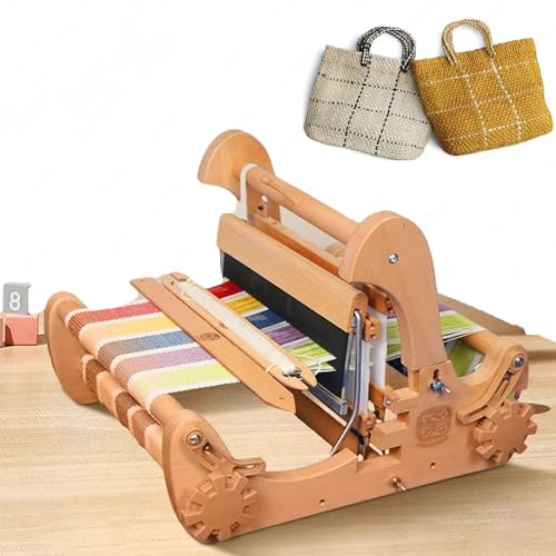 Adjustable Weaving Loom Kit for Beginners, 12 Inch Tapestry Loom with Rigid Heddle, Handcraft Weaving Frame for Adults & Kids, Creative Art Gift