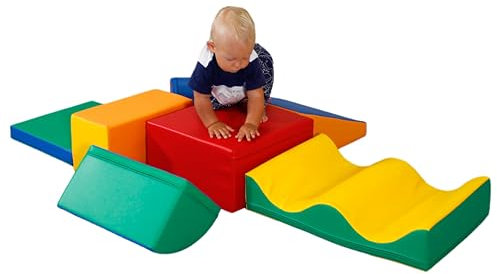 IGLU SOFT PLAY Discoverer Set Softbausteine Riesenbausteine Schaumstoffbausteine Großbausteine 7 Stück (Multicolor)