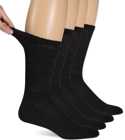 Dr. Scholl's Men's Diabetes & Circulator Casual Sock, Black, 7 12 US